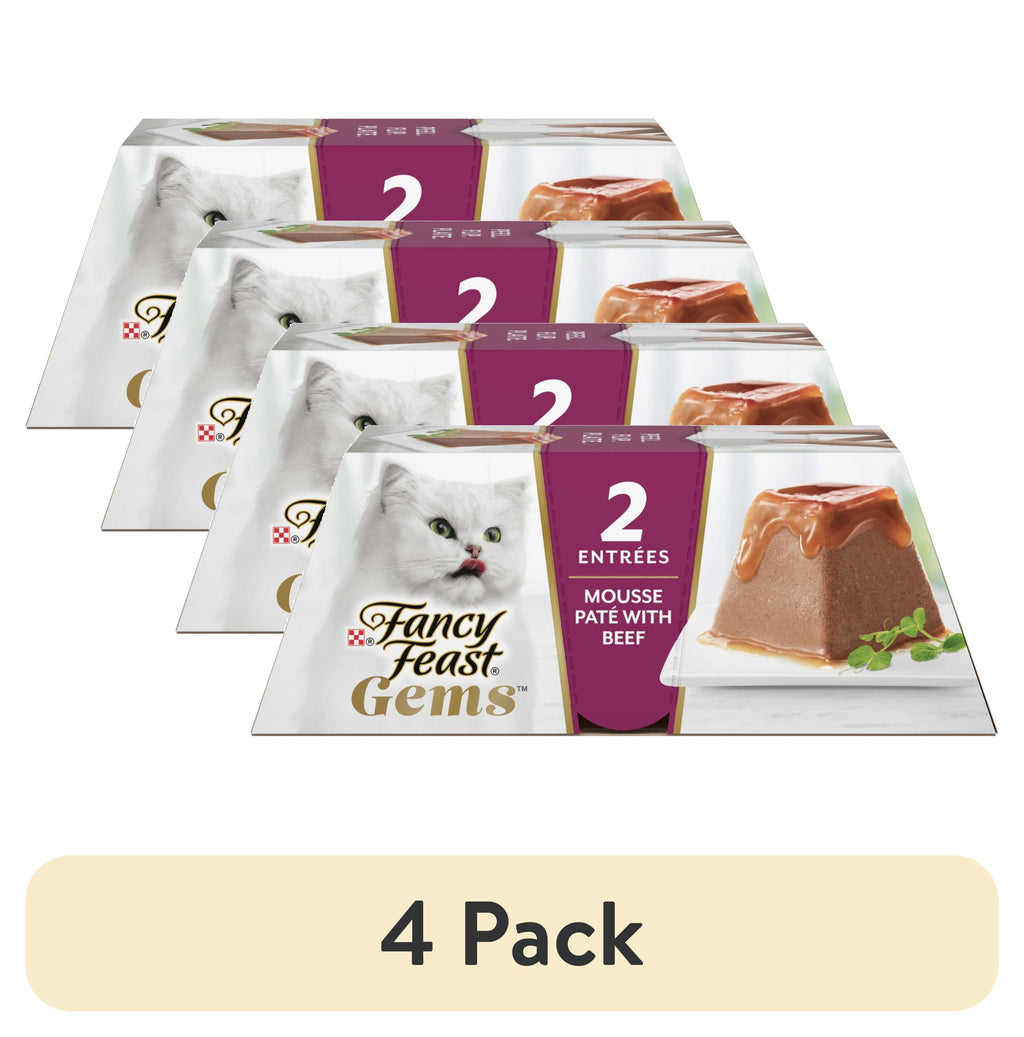 Purina Fancy Feast Gems Beef Flavor Mousse Pate Wet Cat Food - 2 oz Tubs - 4-Pack