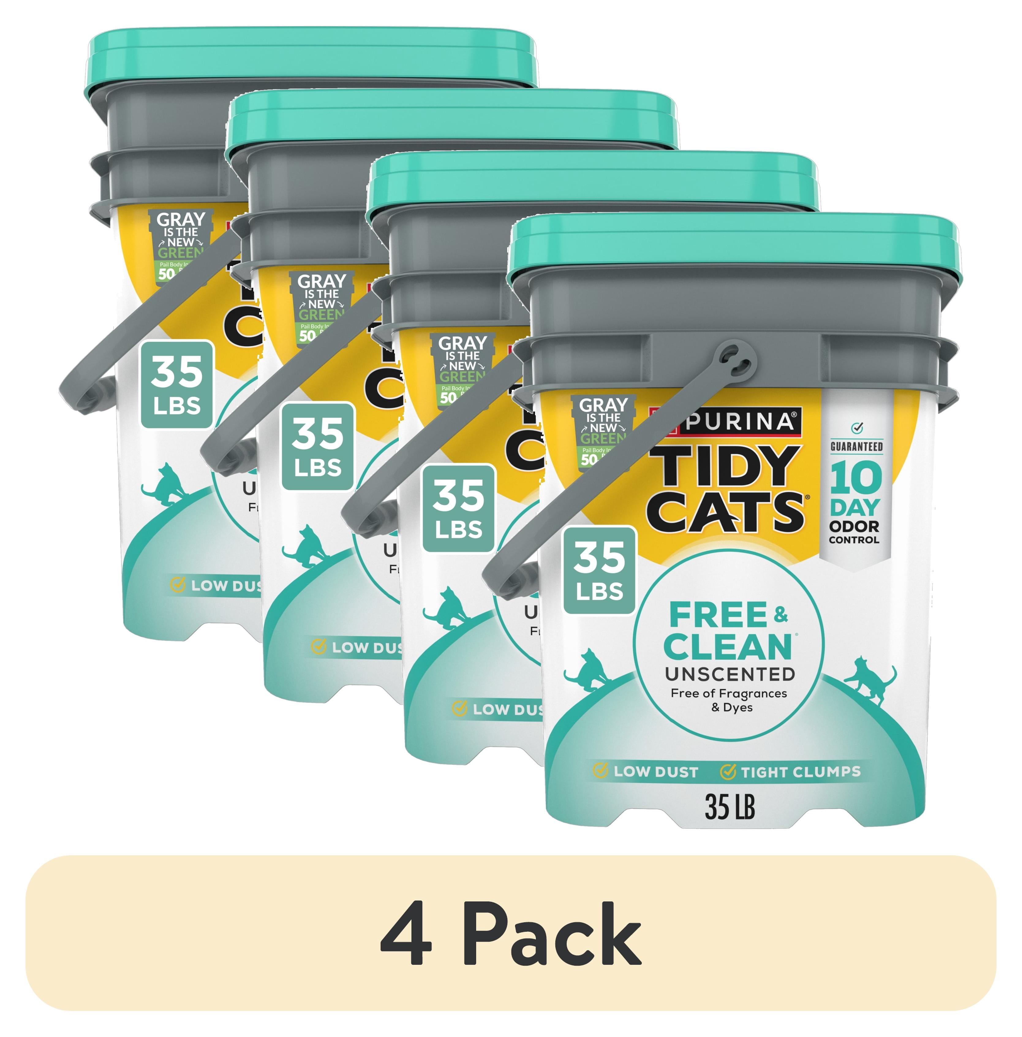 Purina Tidy Cats Free and Clean Clumping Cat Litter - Unscented, 35 lb Pail - 4-Pack