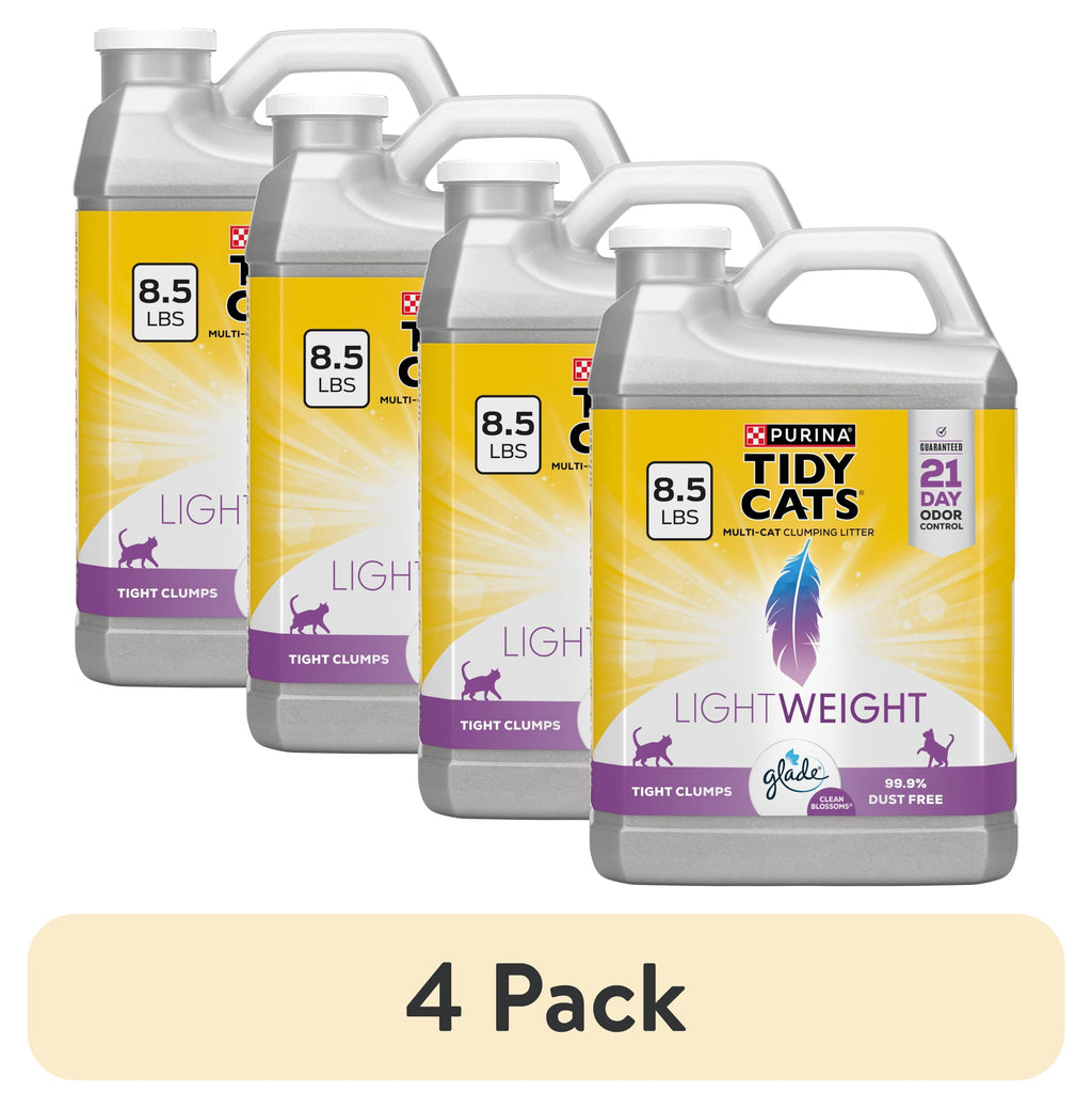 Purina Tidy Cats LightWeight Clumping Cat Litter - Glade Clean Blossoms Scent, 8.5 lb Jug - 4-Pack