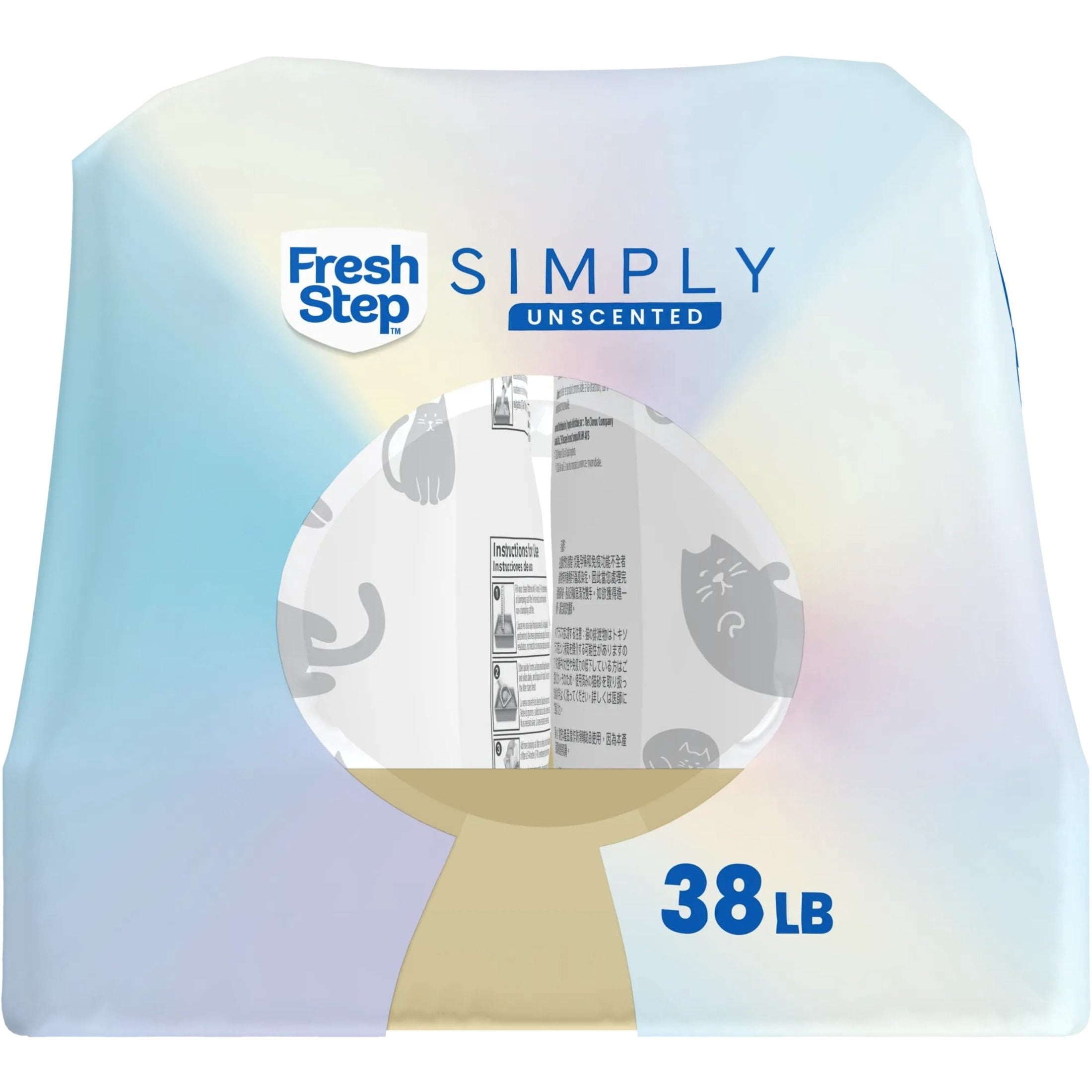 Fresh Step Simply Multi-Cat Clumping Cat Litter - Unscented, 38 lb, Easy Pour Pouches (4 Pack)