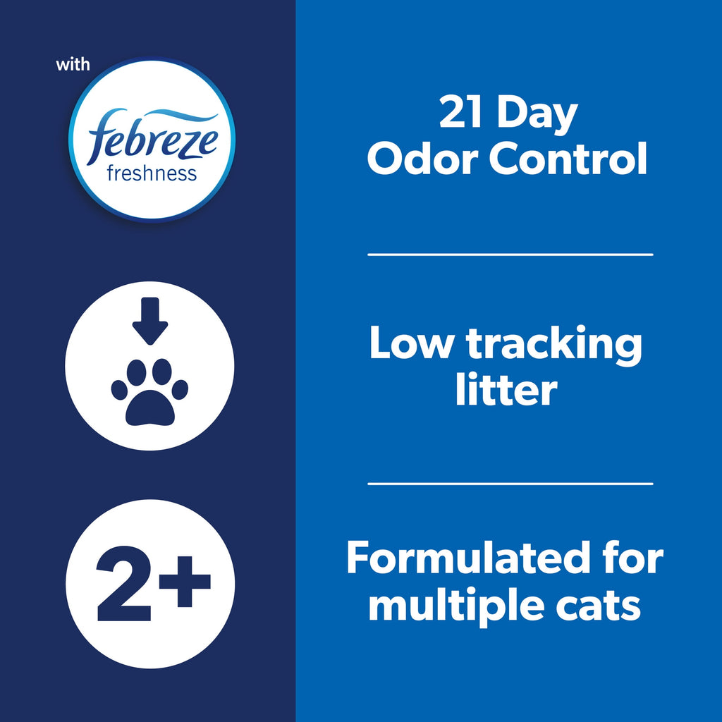 Fresh Step Clean Paws Multi-Cat Scented Clumping Litter with the Power of Febreze - 22.5 lbs