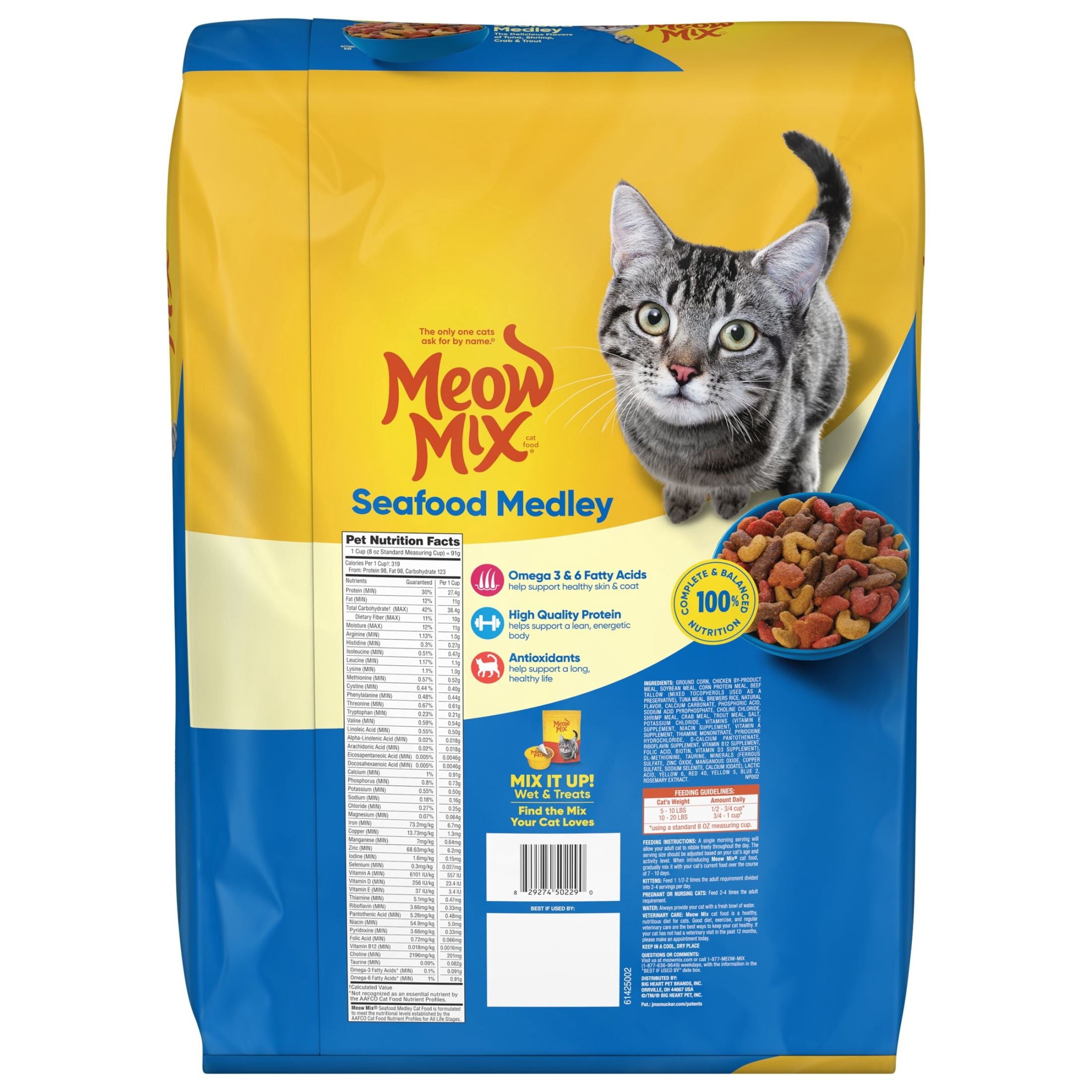 Meow Mix Seafood Medley Dry Cat Food - 14.2 lb. Bag