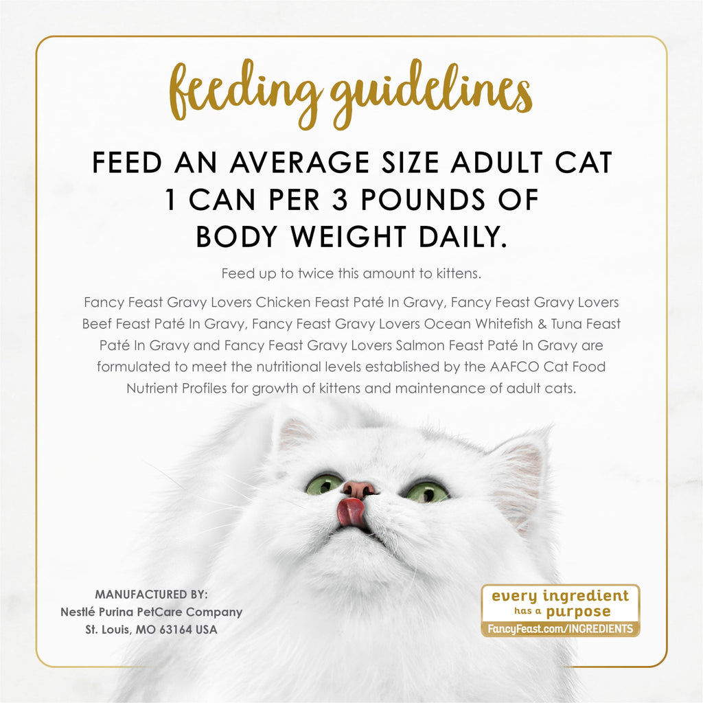 Purina Fancy Feast Gravy Lovers Pate Collection Wet Cat Food Variety Pack - 3 oz Cans (24 Pack)