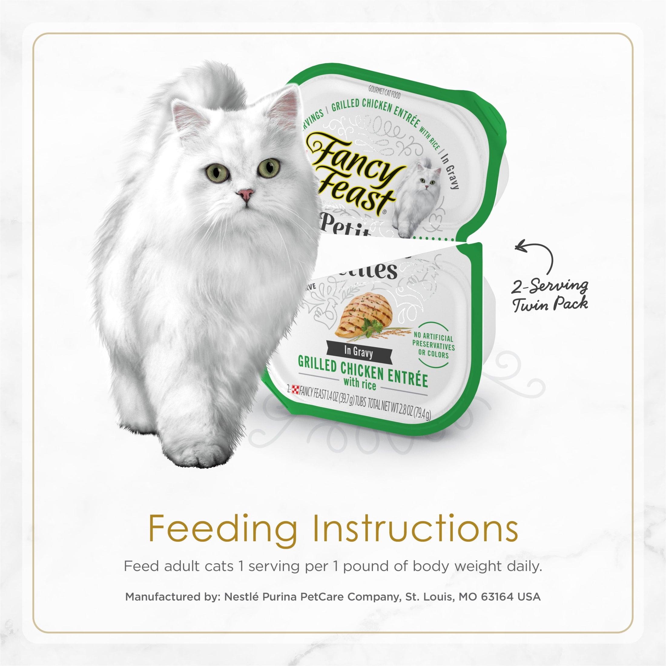 Purina Fancy Feast Petites Kitten Food - Wet Cat Food, Gravy Collection, 48 Entrees, 1.4 oz Tubs