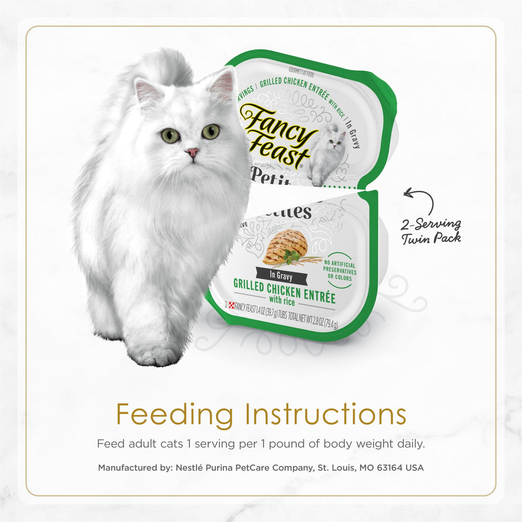 Purina Fancy Feast Petites Kitten Food - Wet Cat Food, Gravy Collection, 48 Entrees, 1.4 oz Tubs - 2-Pack