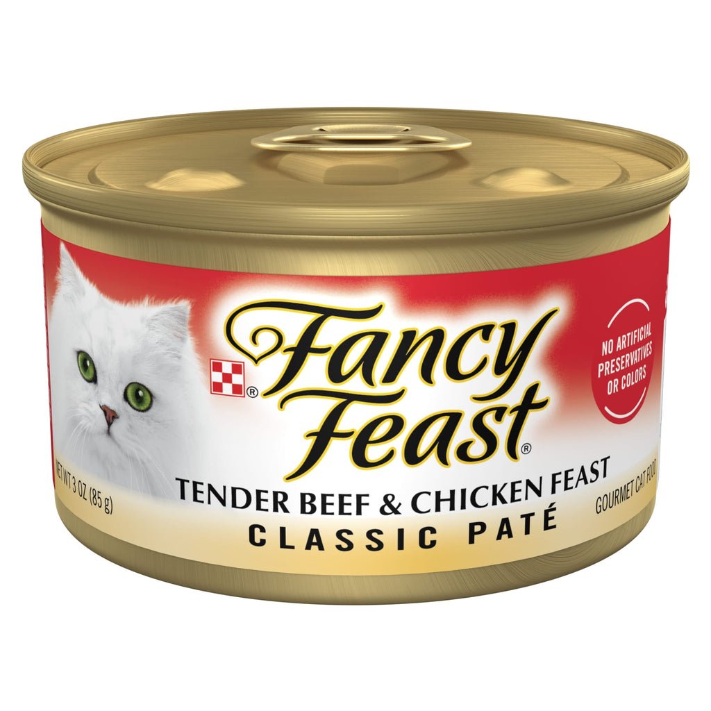 Purina Fancy Feast Tender Beef and Chicken Feast Classic Grain Free Wet Cat Food Pate - 3 oz. - 24-Pack