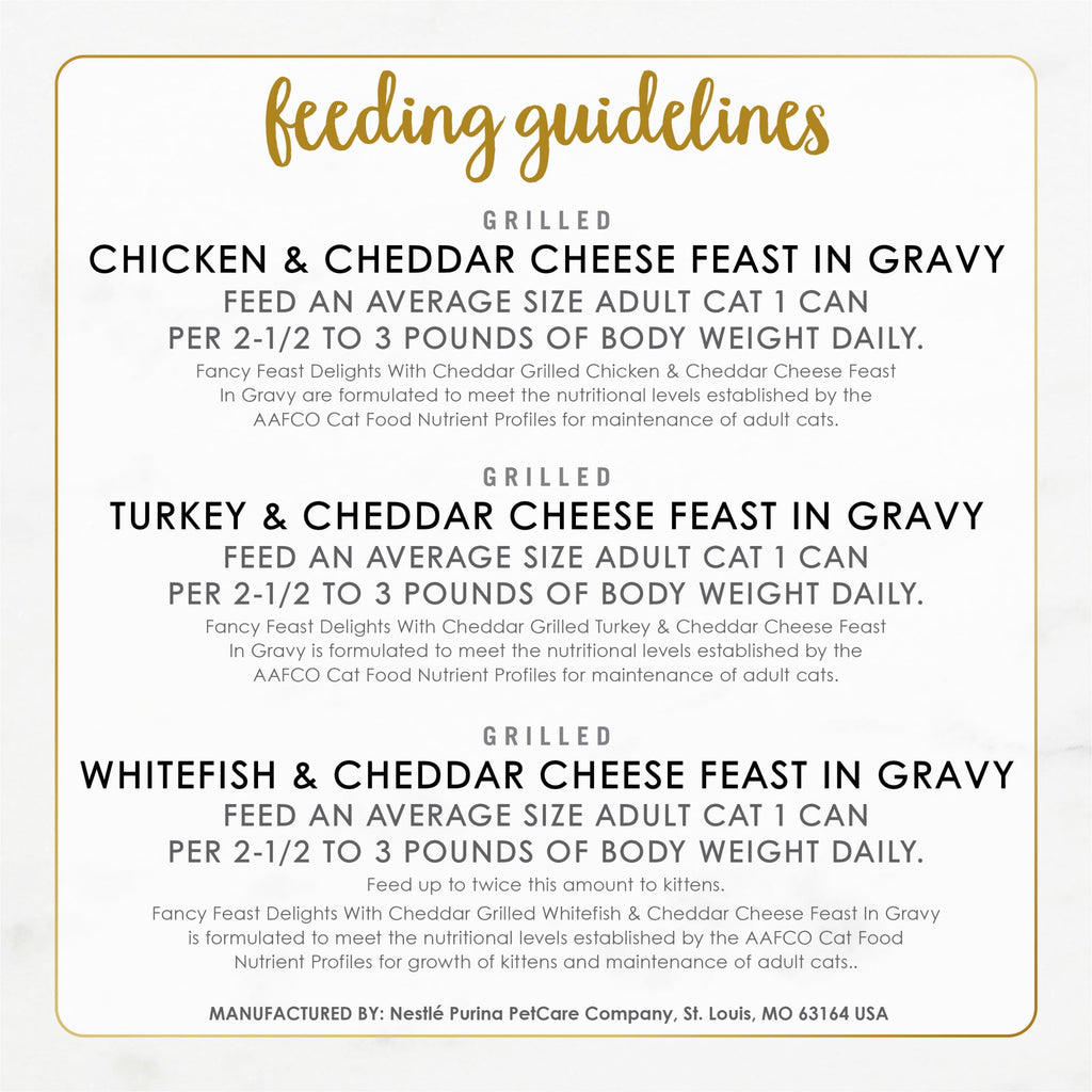 Purina Fancy Feast Delights with Cheddar Grilled Collection Wet Cat Food Variety Pack - 3 oz Cans (24 Pack)