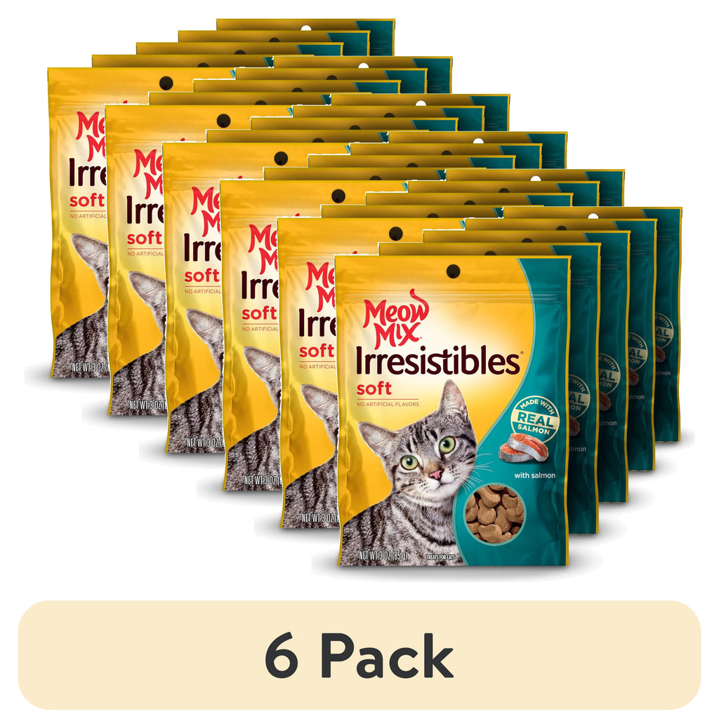 Meow Mix Irresistibles Soft TMA2 Cat Treats - Salmon, 3 Ounce (Pack of 5) - 6-Pack