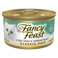 Purina Fancy Feast Cod - Sole and Shrimp Feast Classic Grain Free Wet Cat Food Pate, 3 oz. - 6-Pack