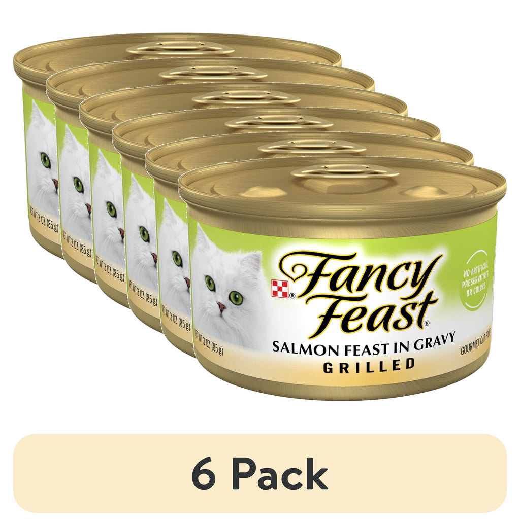 Purina Fancy Feast Grilled Kitten Food - Wet Cat Food, Salmon Feast in Gravy, 3 oz Can - 6-Pack