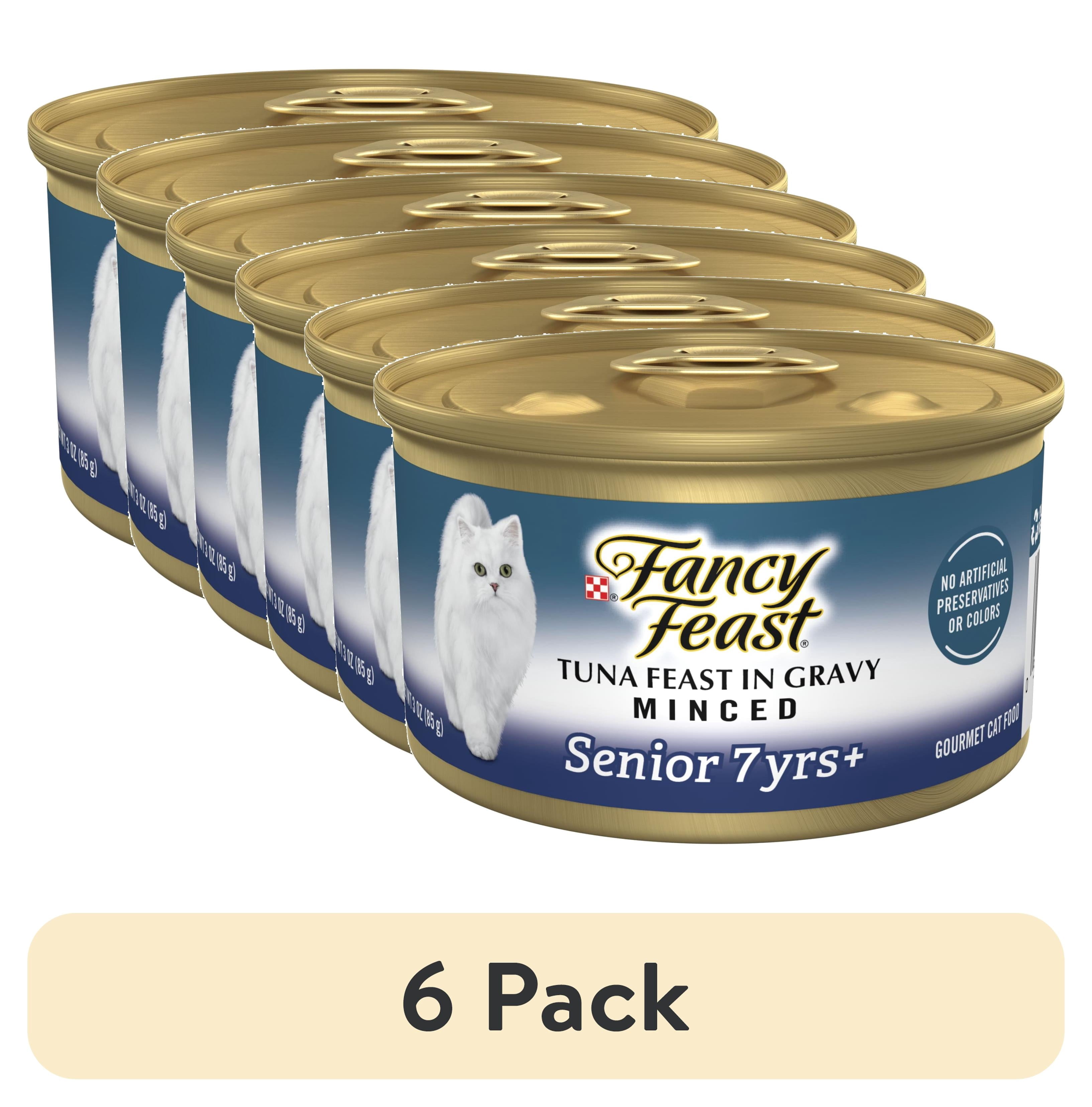 Purina Fancy Feast Senior Classic Pate Wet Cat Food - Minced Tuna in Gravy, 3 oz Cans - 6-Pack