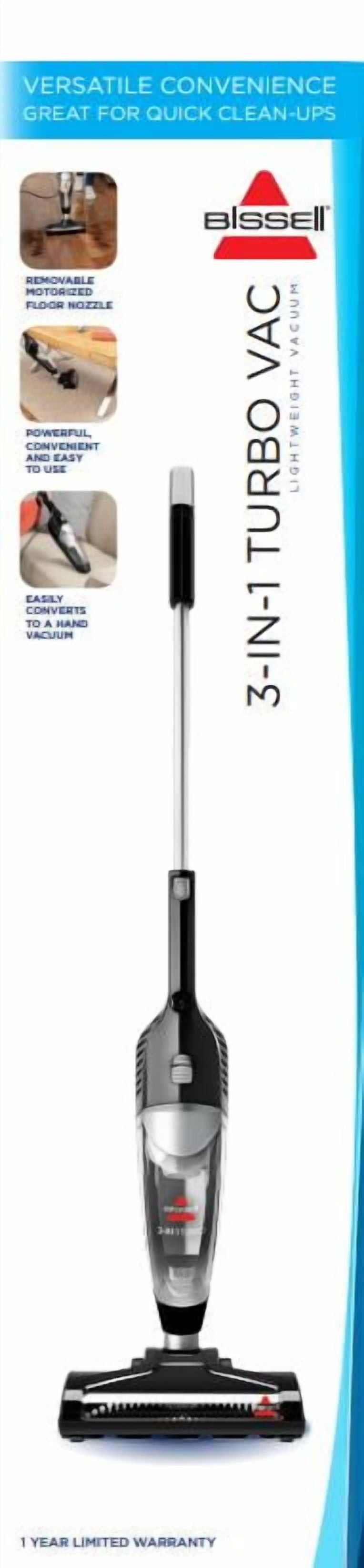 BISSELL 3-in-1 Turbo - Corded, Stick Vacuum, Carpet, Area Rugs, Hardfloor, Upholstery, Removable Hand Vac, Lightweight, Motorized Bursh Roll, 2610, Black