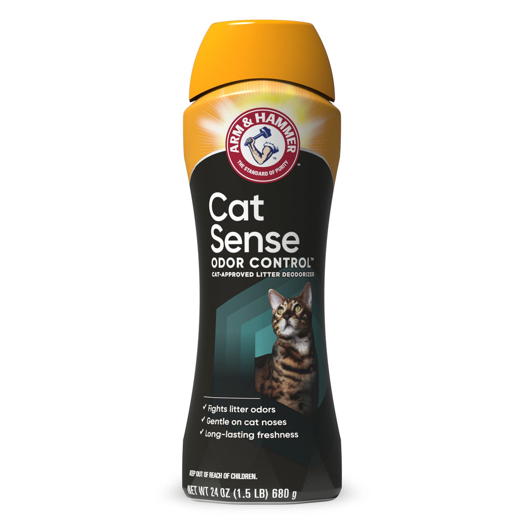 ARM & HAMMER Cat Sense Odor Control Cat-Approved Litter Deodorizer - Long-Lasting Scented Freshener Additive, Works with Most Litter, 24 Oz