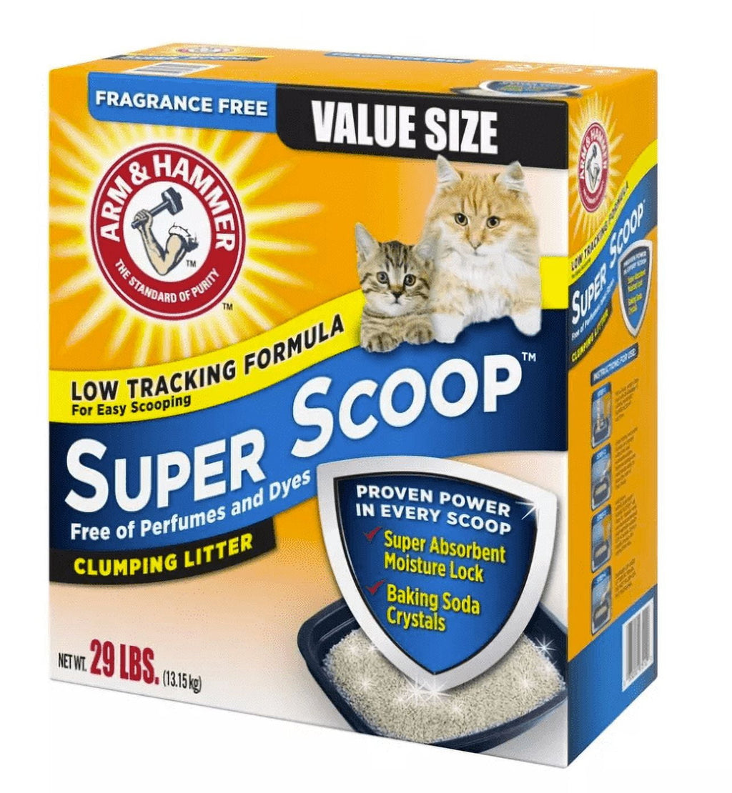 Arm & Hammer 29 lbs Fragrance Free Super Scoop Clumping Litter