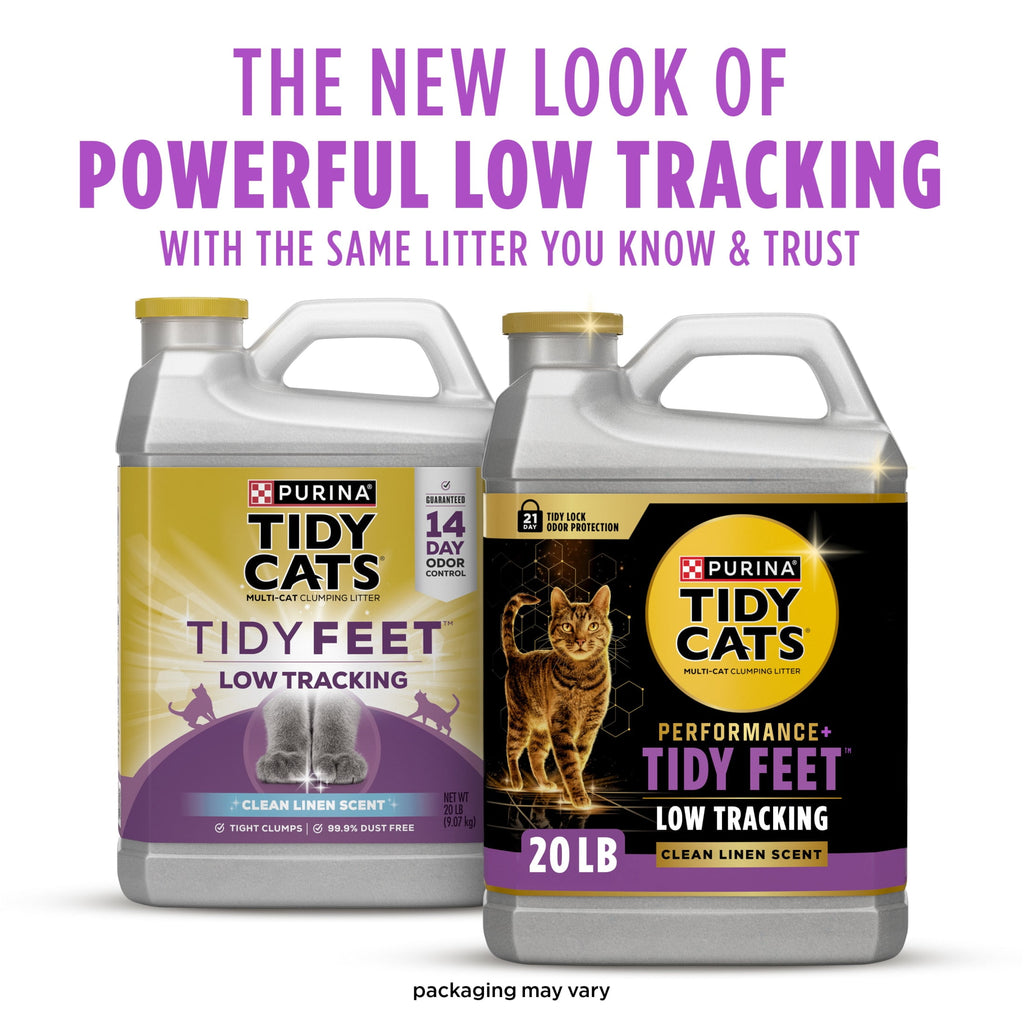 Purina Tidy Cats Tidy Feet Low Tracking Cat Litter - Clean Linen Scent, 20 lb Jug - 3-Pack