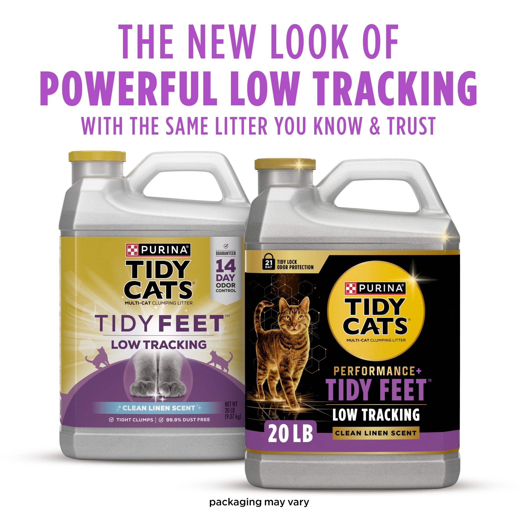 Purina Tidy Cats Tidy Feet Low Tracking Cat Litter - Clean Linen Scent, 20 lb Jug - 3-Pack