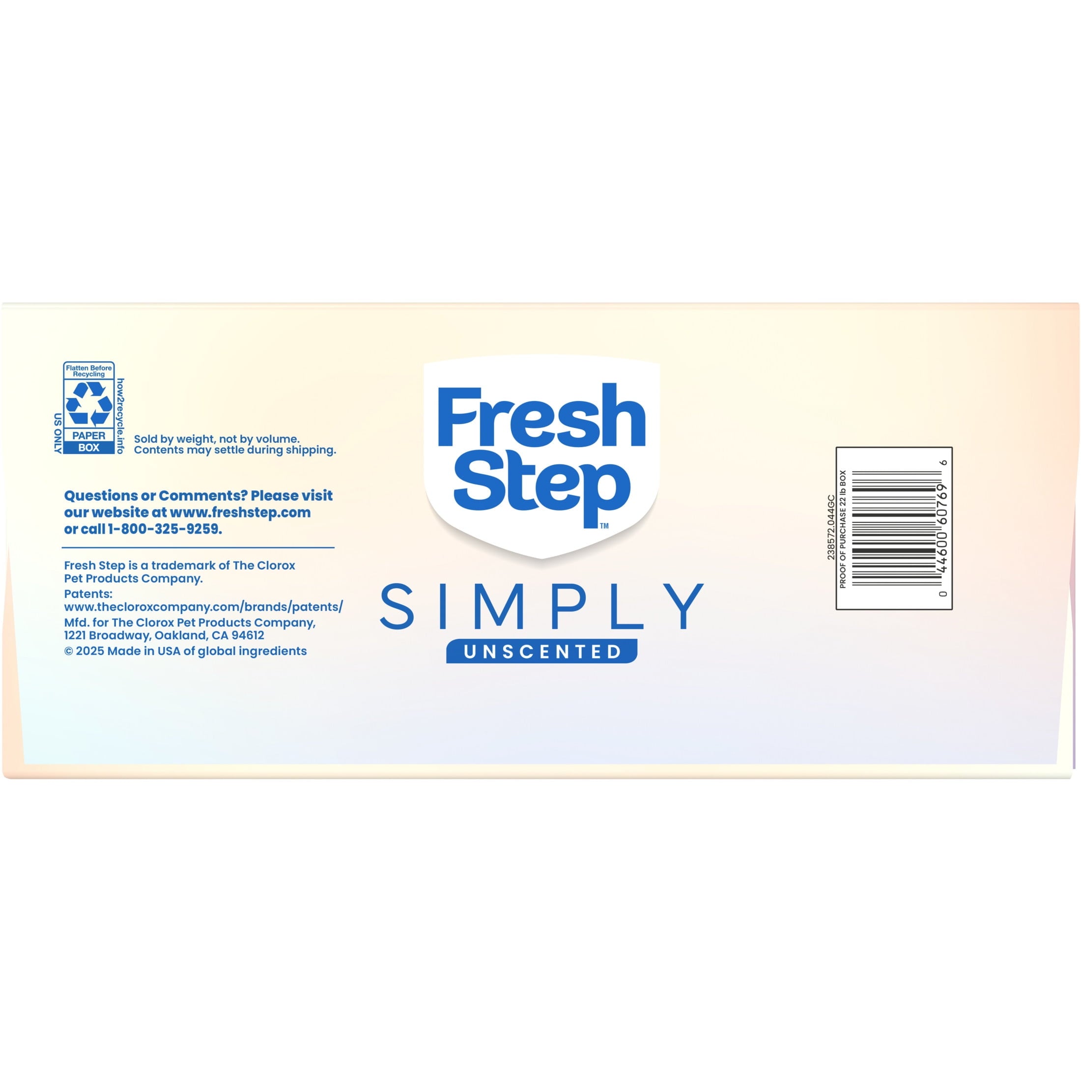Fresh Step Simply Multi-Cat Clumping Cat Litter - Unscented, 22 lb Box