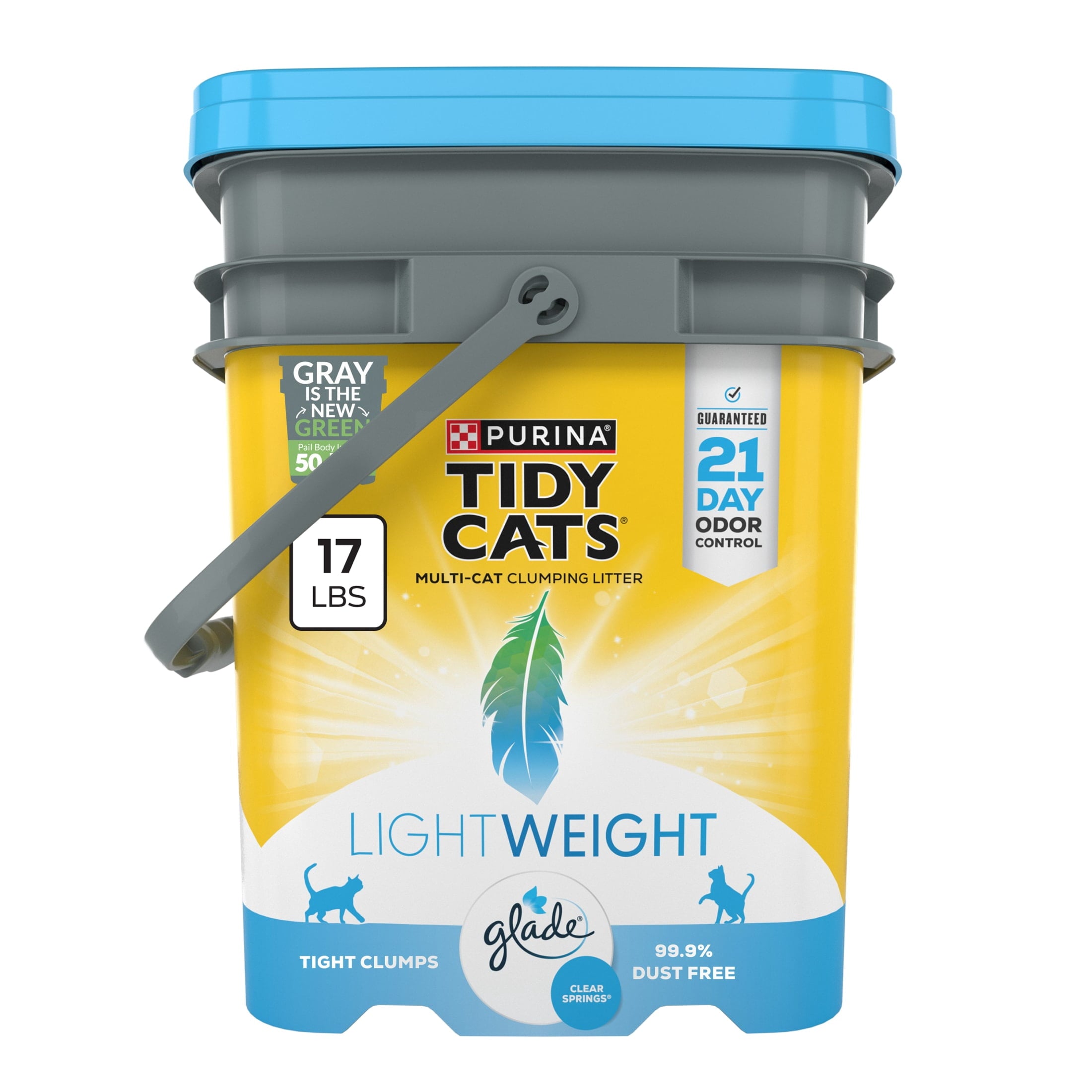Purina Tidy Cats LightWeight Clumping Cat Litter - Glade Clear Springs Scent, 17 lb Pail - 2-Pack