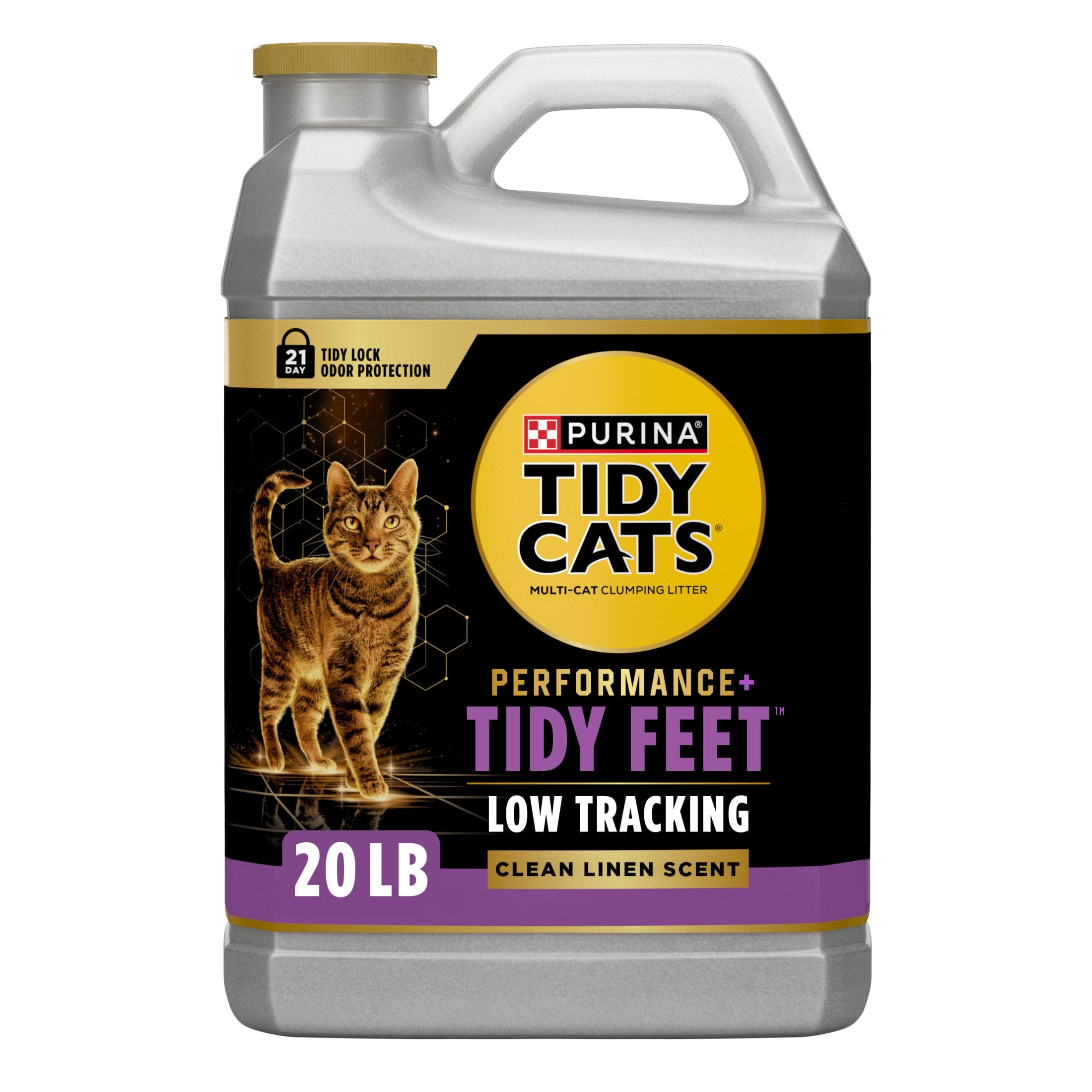 Purina Tidy Cats Tidy Feet Low Tracking Cat Litter - Clean Linen Scent, 20 lb Jug - 3-Pack