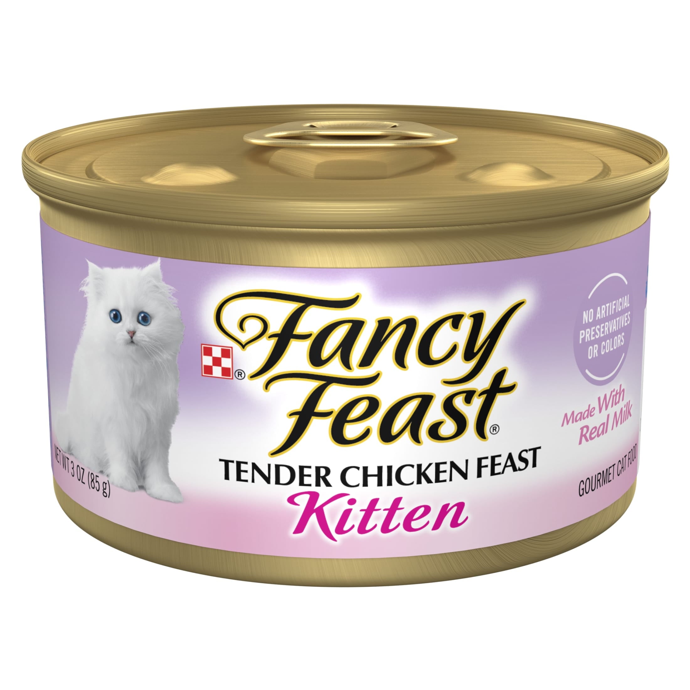 Purina Fancy Feast Kitten Food - Wet Cat Food, Chicken Feast & Milk, 3 oz Can - 12-Pack