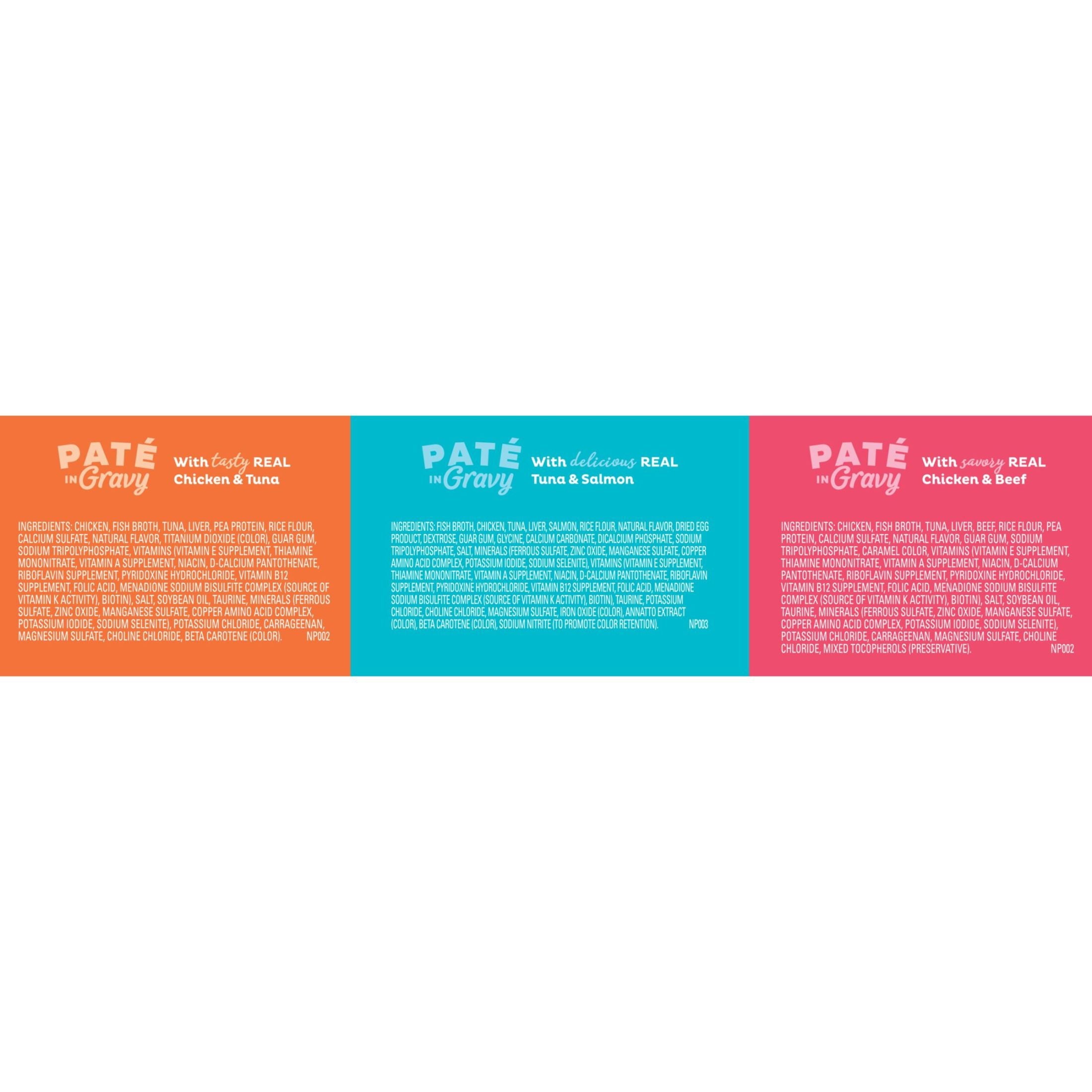 Meow Mix Pate in Gravy Surf n’ Turf Pates Variety pack - Wet Cat Food, 2.75 oz Cup, 12 pack - 4-Pack