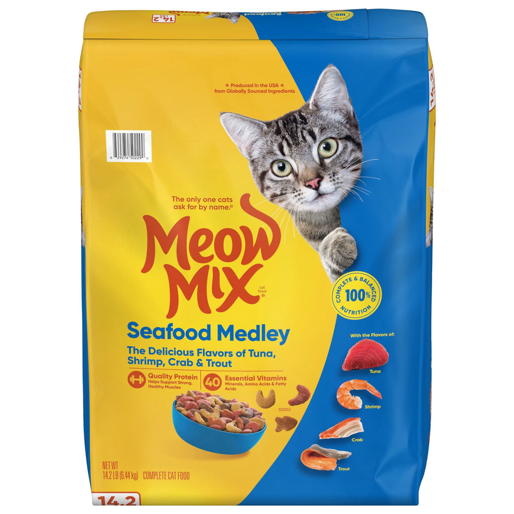 Meow Mix Seafood Medley Dry Cat Food - 14.2 lb. Bag