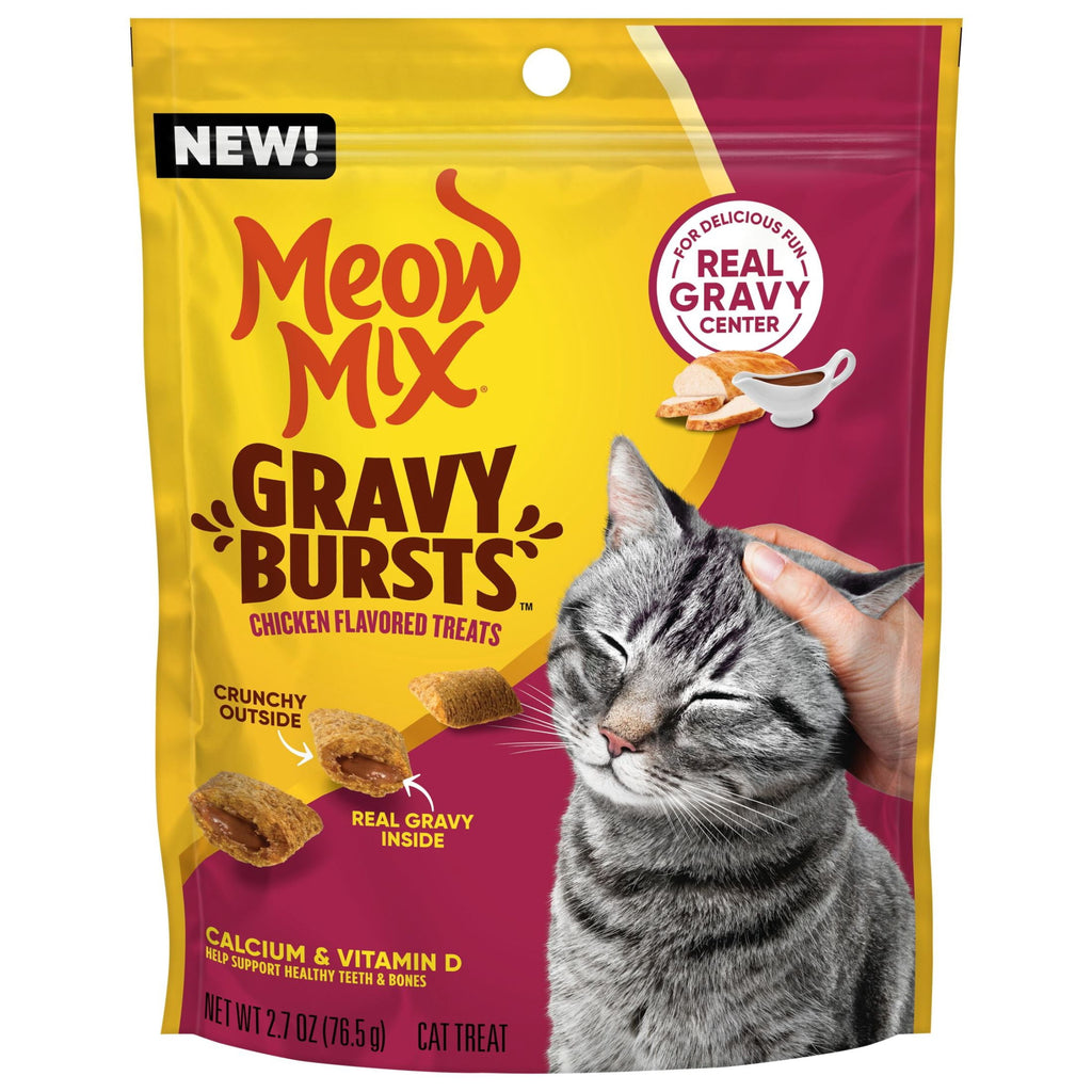 Meow Mix Gravy Bursts Chicken Flavored Cat Treats - 2.7 Ounce Bag - 5-Pack