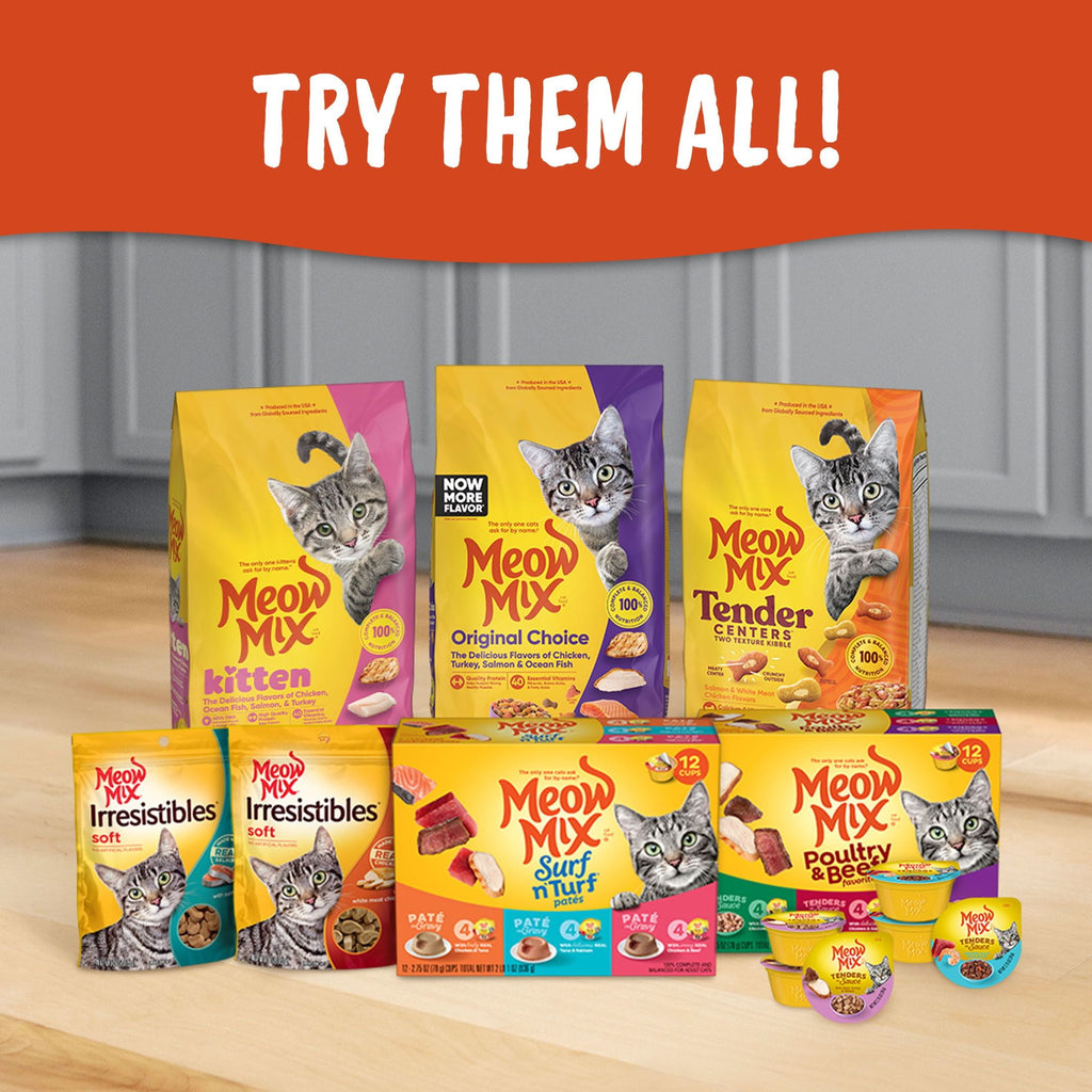 Meow Mix Tasty Layers Swirled Pate Wet Cat Food Variety Pack - 12 cups, 2.75 oz Each