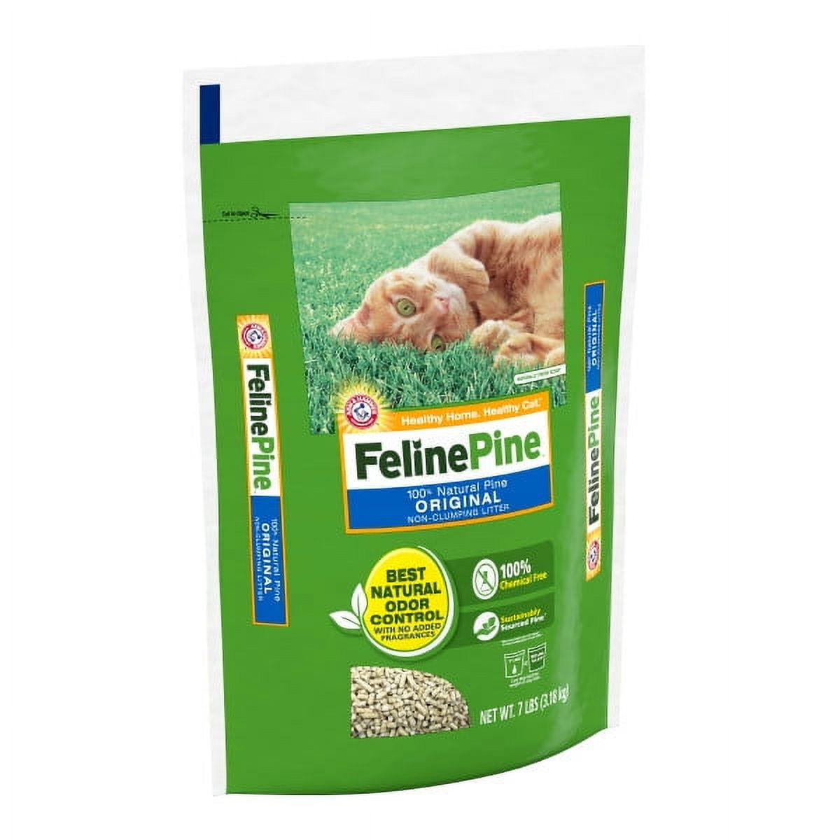 Arm & Hammer Feline Pine 100% Natural Original Non-Clumping Cat Litter - 7 Lbs.
