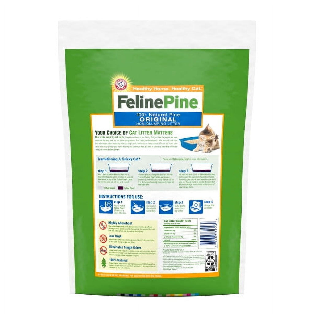 Arm & Hammer Feline Pine 100% Natural Original Non-Clumping Cat Litter - 7 Lbs.