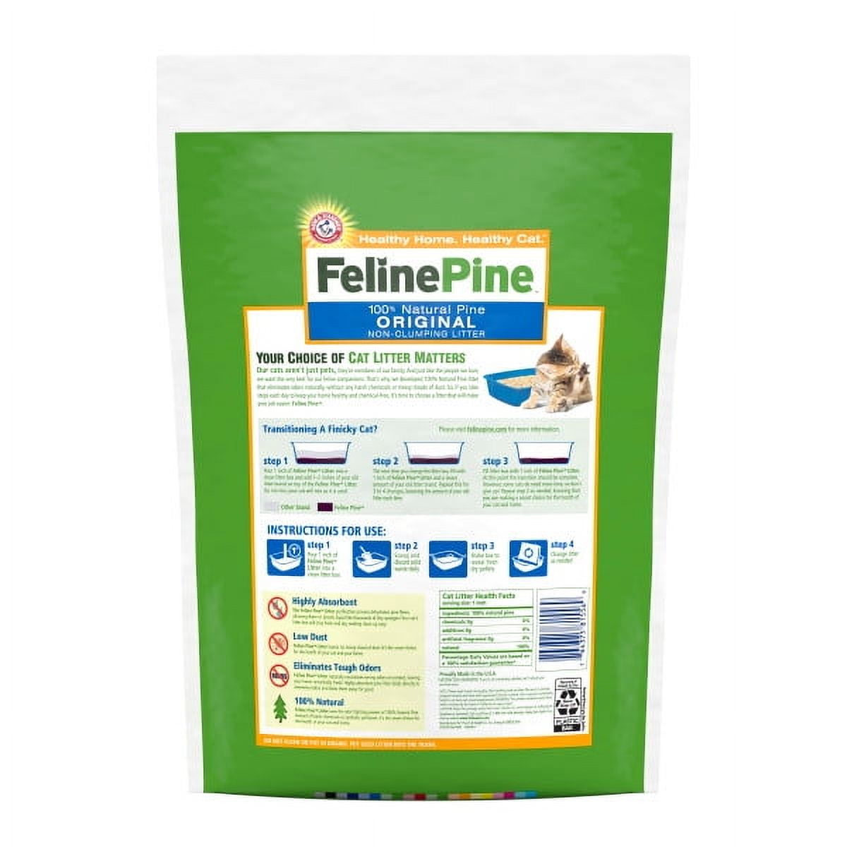 Arm & Hammer Feline Pine 100% Natural Original Non-Clumping Cat Litter - 7 Lbs.