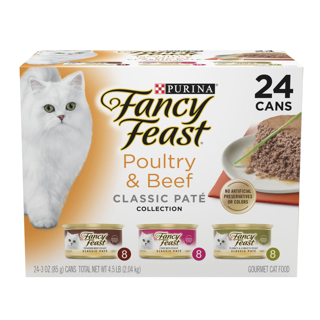 Purina Fancy Feast Classic Pate Kitten Food - Wet Cat Food, Poultry & Beef, 3 oz Cans - 2-Pack