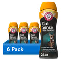 ARM & HAMMER Cat Sense Odor Control Cat-Approved Litter Deodorizer - Long-Lasting Scented Freshener Additive, Works with Most Litter, 24 Oz - 6-Pack