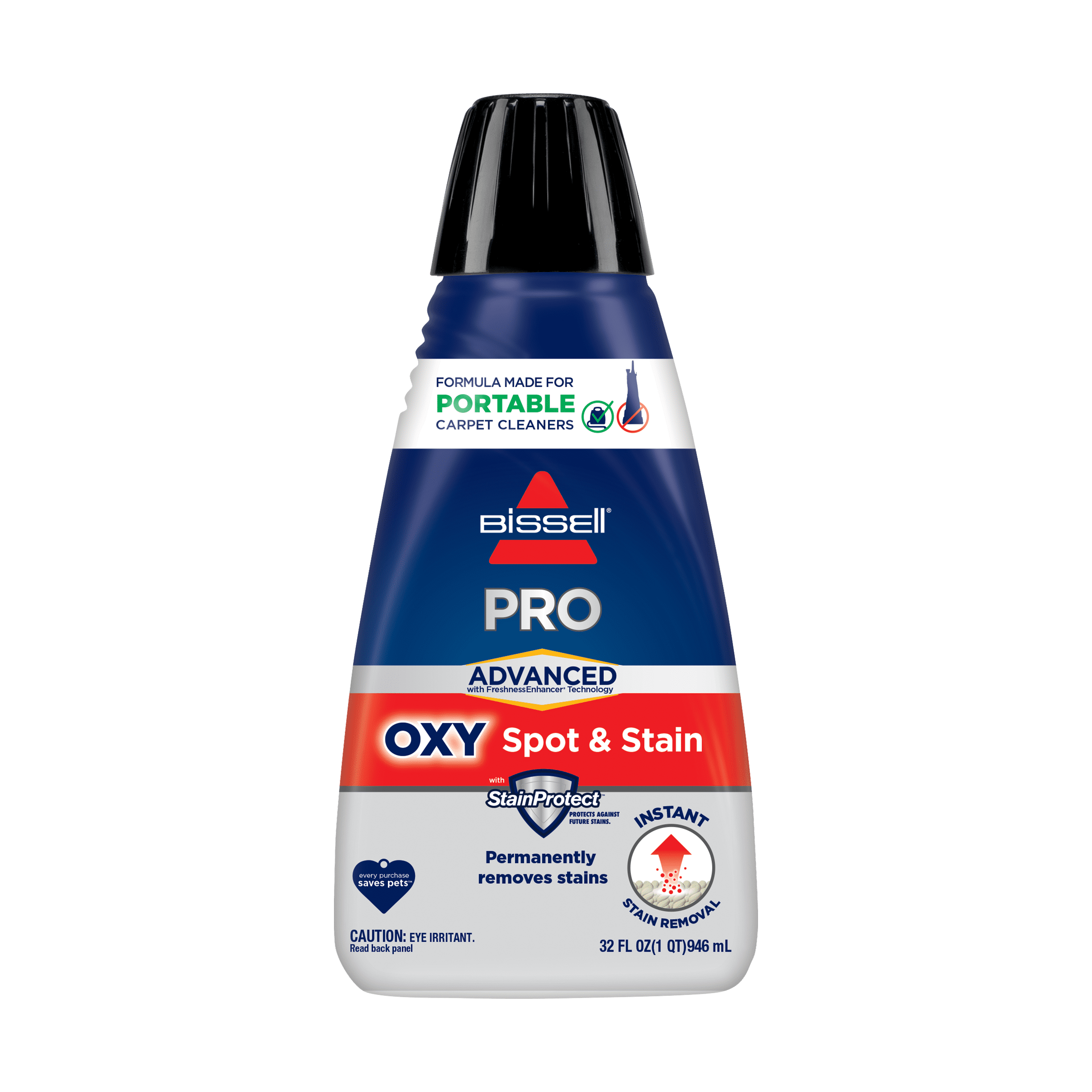 BISSELL Advanced Pro Oxy Spot and Stain Cleaner with StainProtect - Portable Deep Cleaning Formula, Fresh Scent, Removes Stains, Eliminates Odors, and Shield Carpets, 32 fl oz, 2038W