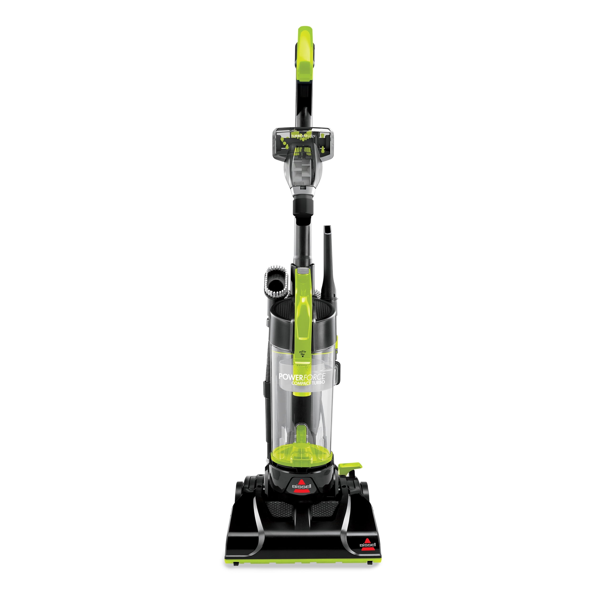 BISSELL PowerForce Compact Turbo - Bagless, Upright Vacuum, Powerful Suction, East Empty Dirt Tank, Lightweight, High Reach Wand, 2690, Green & Black