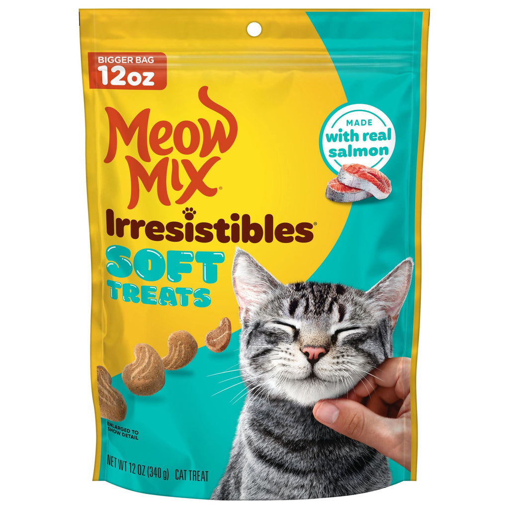 Meow Mix Irresistibles Soft Cat Treats Made with Real Salmon - 12 oz Pouch