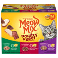 Meow Mix Tenders in Sauce Wet Cat Food Variety Pack With Poultry & Beef Favorites - 24 Cups, 2.75 oz Each