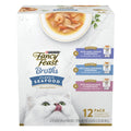 Purina Fancy Feast Classic Seafood Collection Broth for Cats Variety Pack - 1.4 oz Pouches (12 Pack)