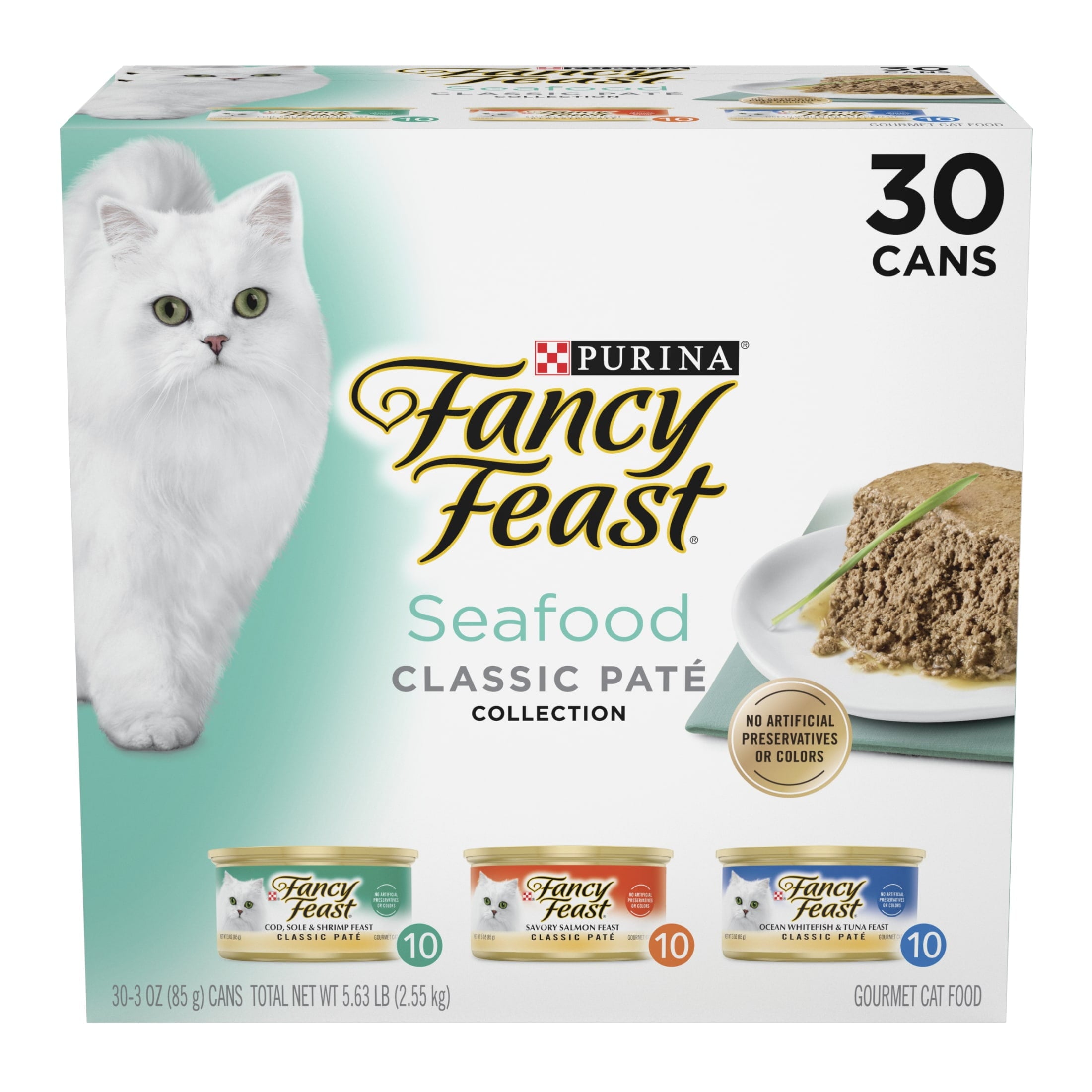 Purina Fancy Feast Classic Pate - Wet Cat Food, Seafood, 3 oz Cans