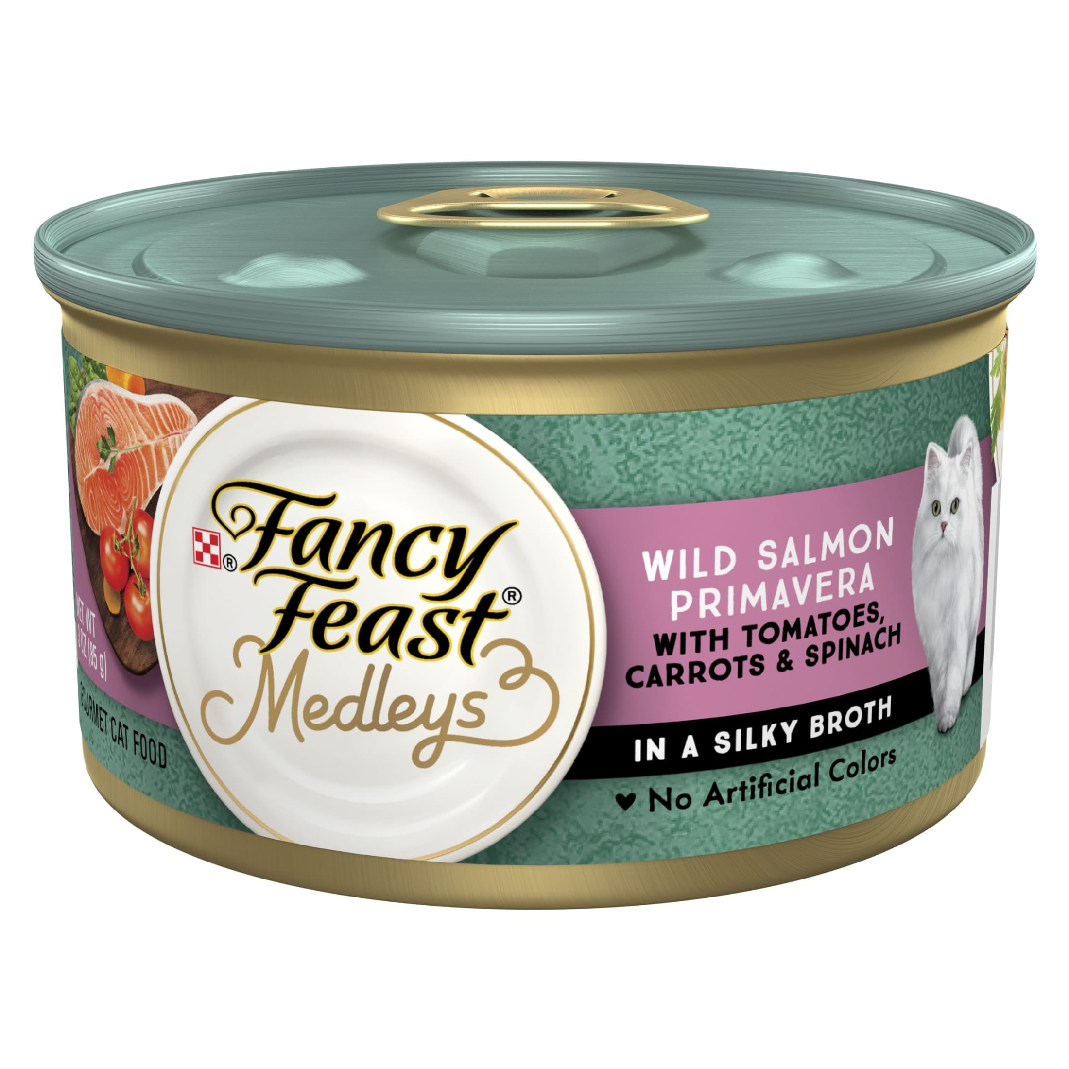 Purina Fancy Feast Medleys Cat Food - Wet Cat Food, Salmon Primavera, 3 oz Can