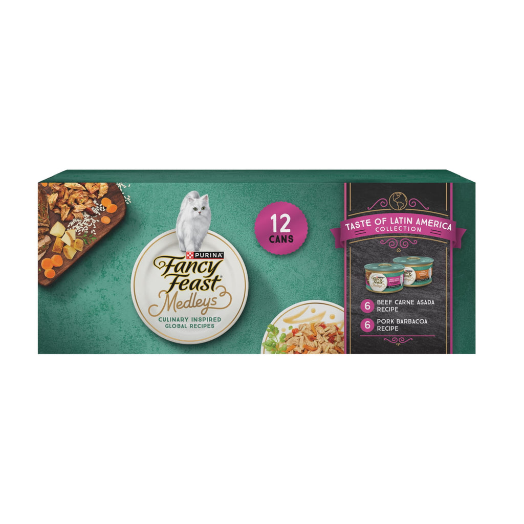Purina Fancy Feast Medleys Latin America Canned Cat Food Variety Pack - 3 oz. Cans (12 Count)