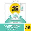 Purina Tidy Cats Clumping Cat Litter - Free & Clean Unscented Multi Cat Litter - 40 lb. Box