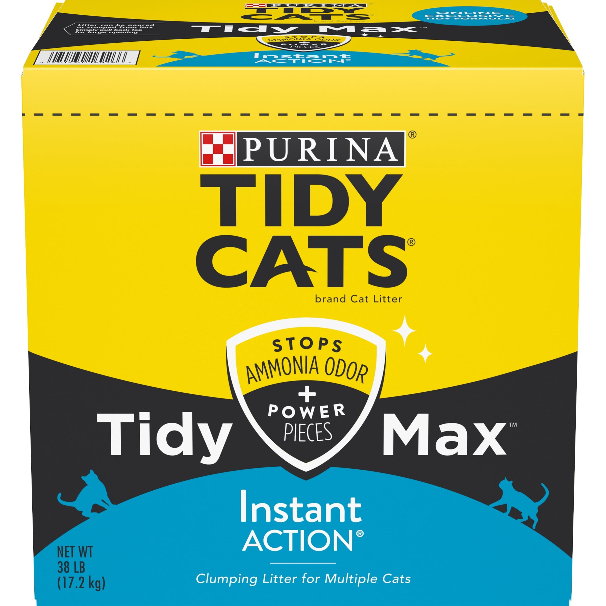 Purina Tidy Cats Tidy Max Clumping Cat Litter - Instant Action, Odor Control 24/7, 38 lb. Box