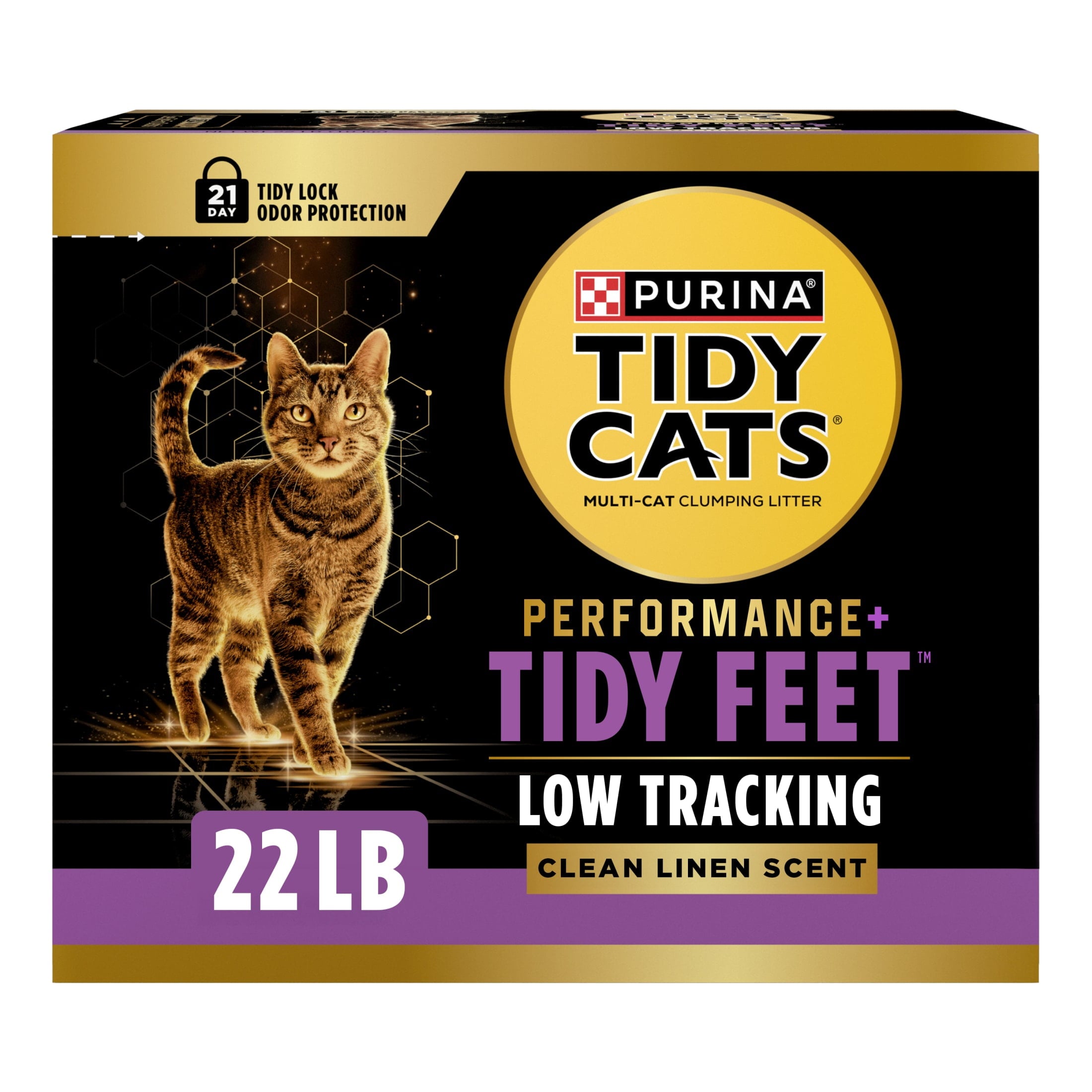 Purina Tidy Cats Performance Plus Tidy Feet Low Tracking Cat Litter - Clean Linen Scent, 22 lb Box
