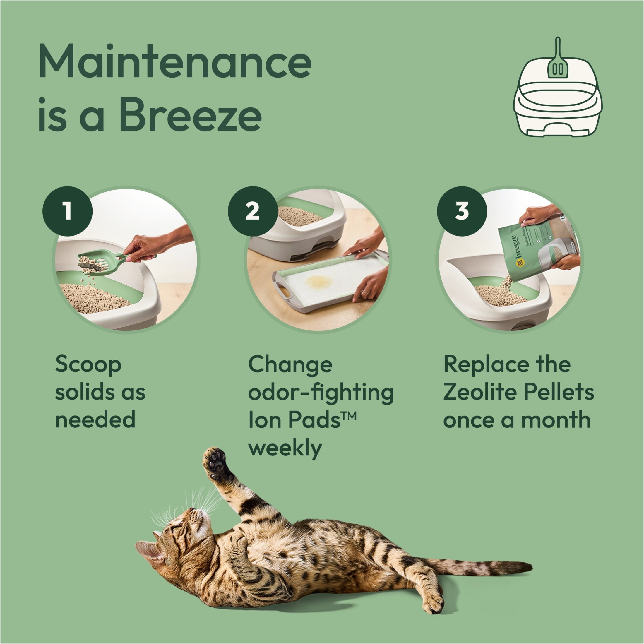 Purina Tidy Cats Breeze Cat Litter Box System Kit with Pellet Cat Litter - Litter Box, and Litter Box Pads
