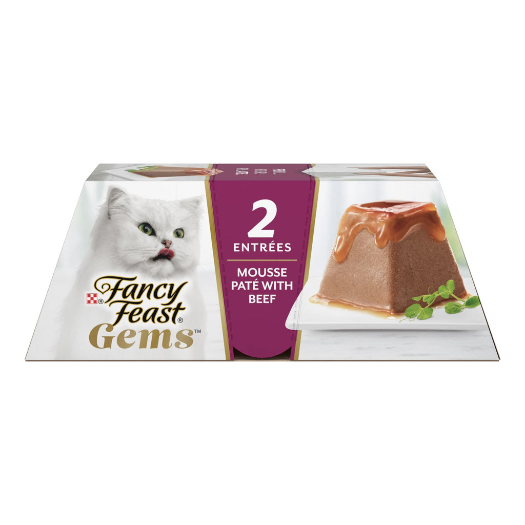 Purina Fancy Feast Gems Beef Flavor Mousse Pate Wet Cat Food - 2 oz Tubs - 12-Pack