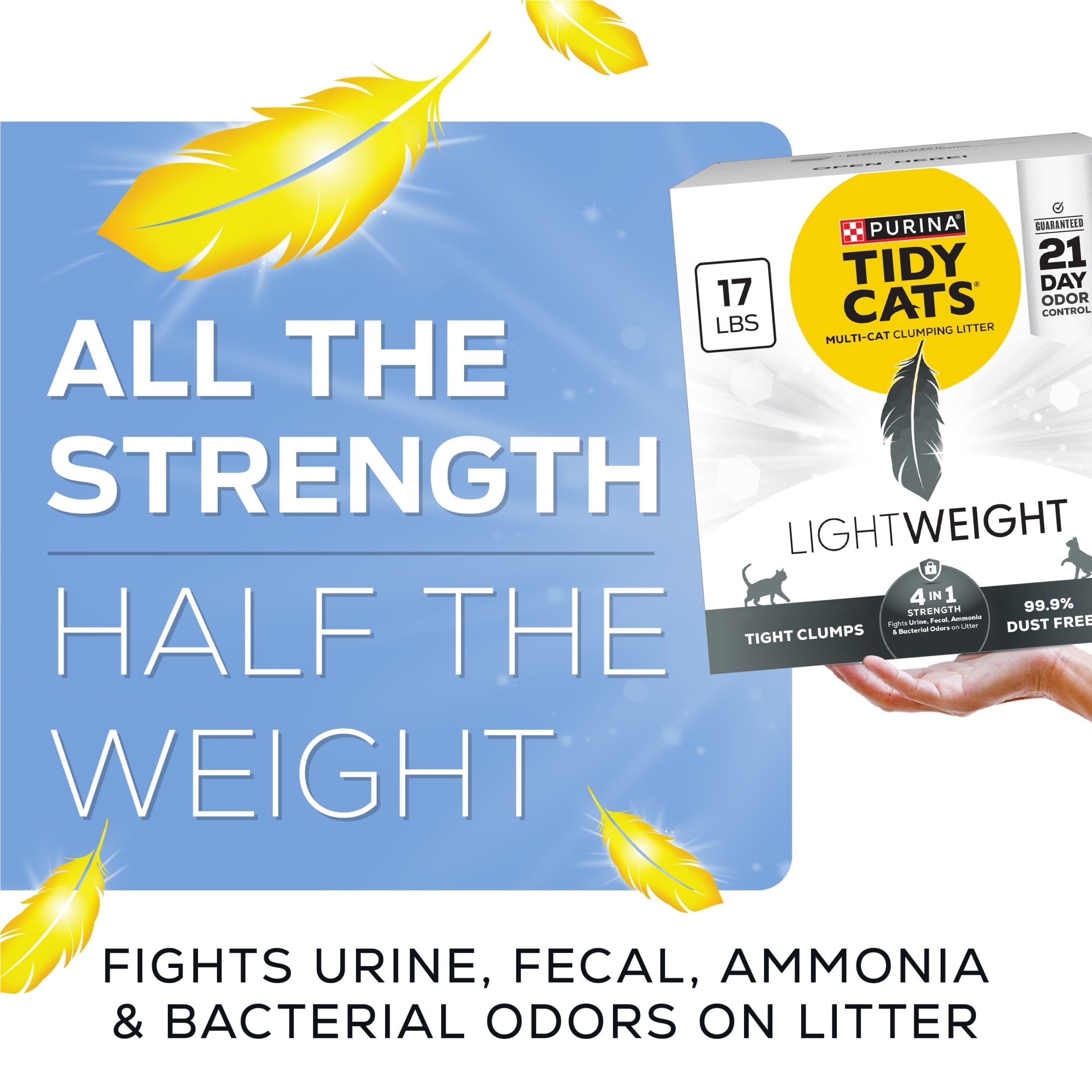 Purina Tidy Cats LightWeight 4-In-1 Strength Odor control - Multi Cat, Low Dust, Clumping Cat Litter