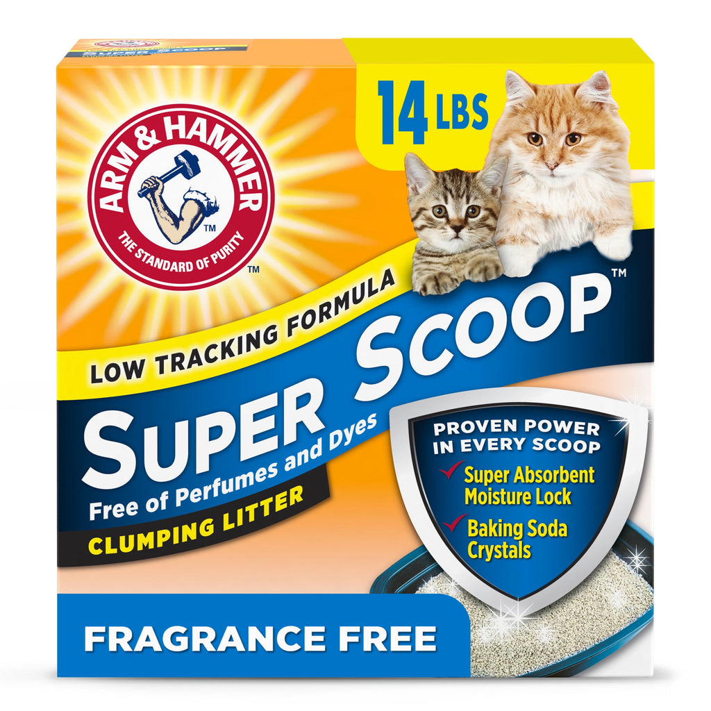ARM & HAMMER Super Scoop Fragrance Free Clumping Clay Cat Litter - 14 lb - 3-Pack