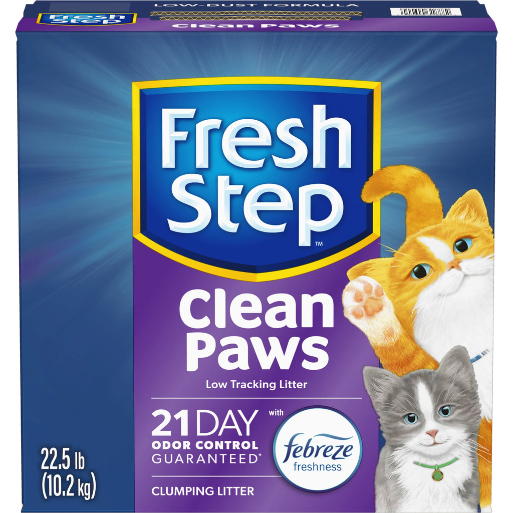 Fresh Step Clean Paws Multi-Cat Scented Clumping Litter with the Power of Febreze - 22.5 lbs