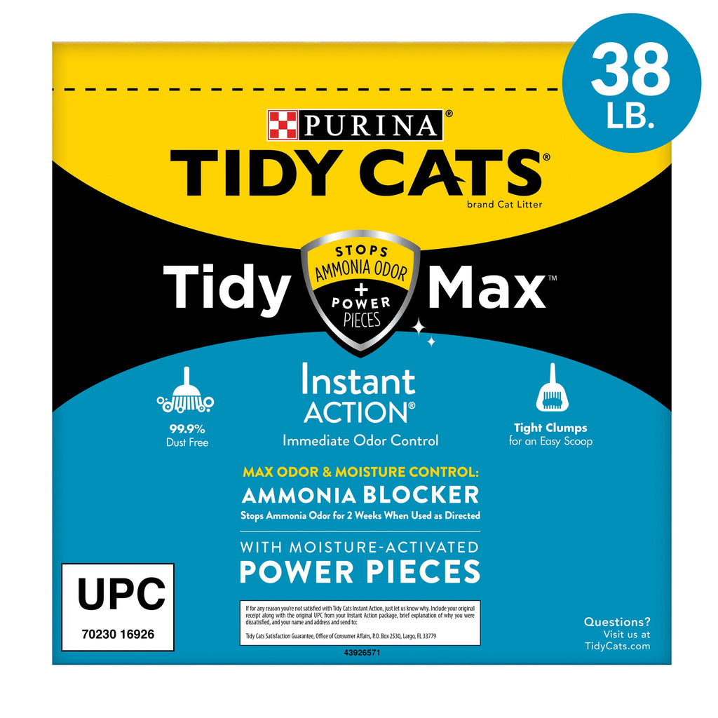 Purina Tidy Cats Tidy Max Clumping Cat Litter - Instant Action, Odor Control 24/7, 38 lb. Box